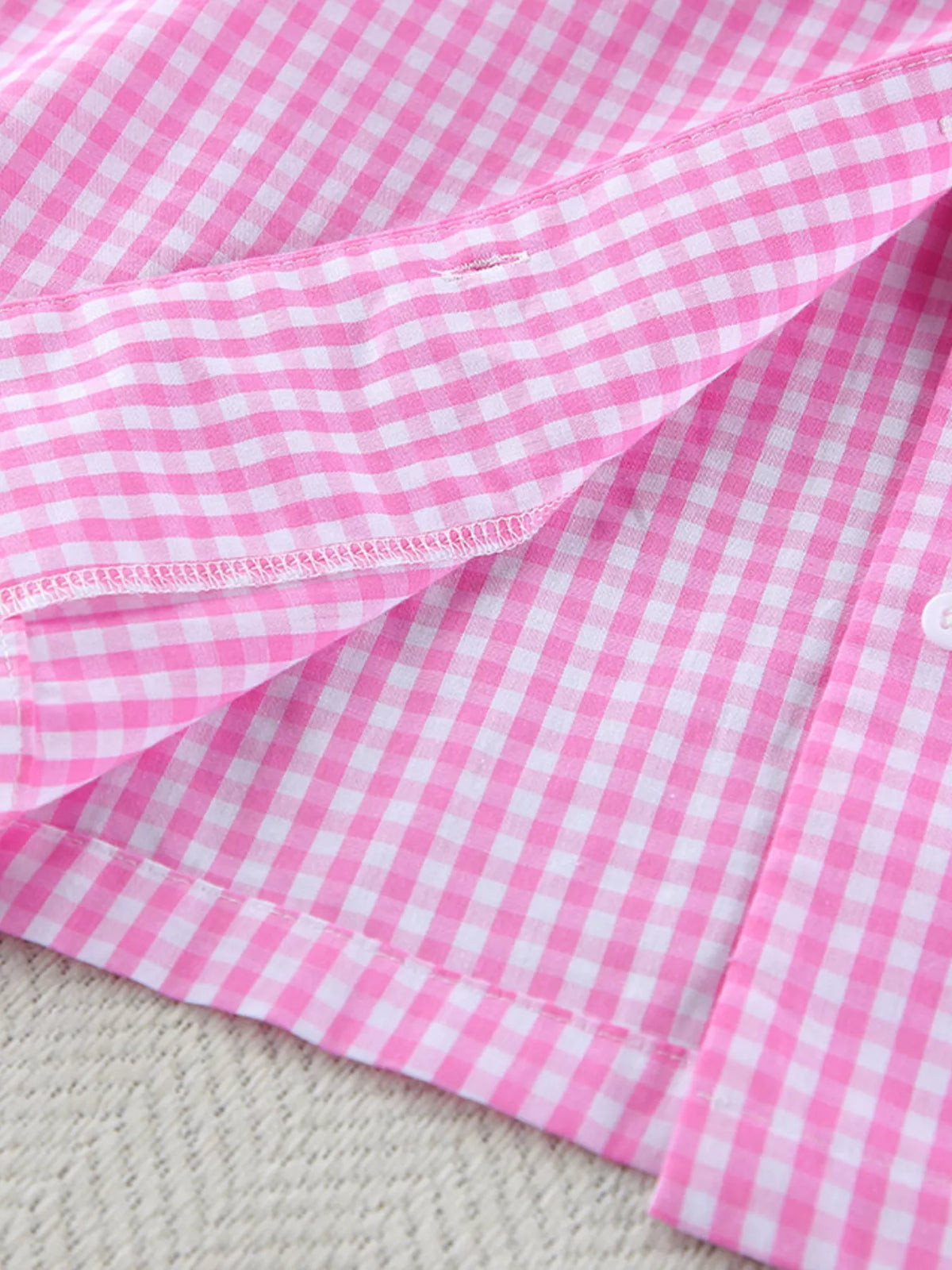 The Pink Check-In Gingham Pajama Set