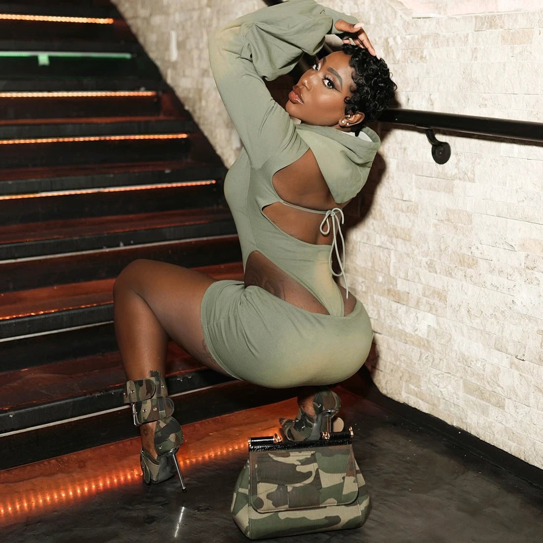 The Olive Afterhours Hooded Skirt Set