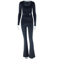 The Noir Social Mesh Tie-Front Pants Set