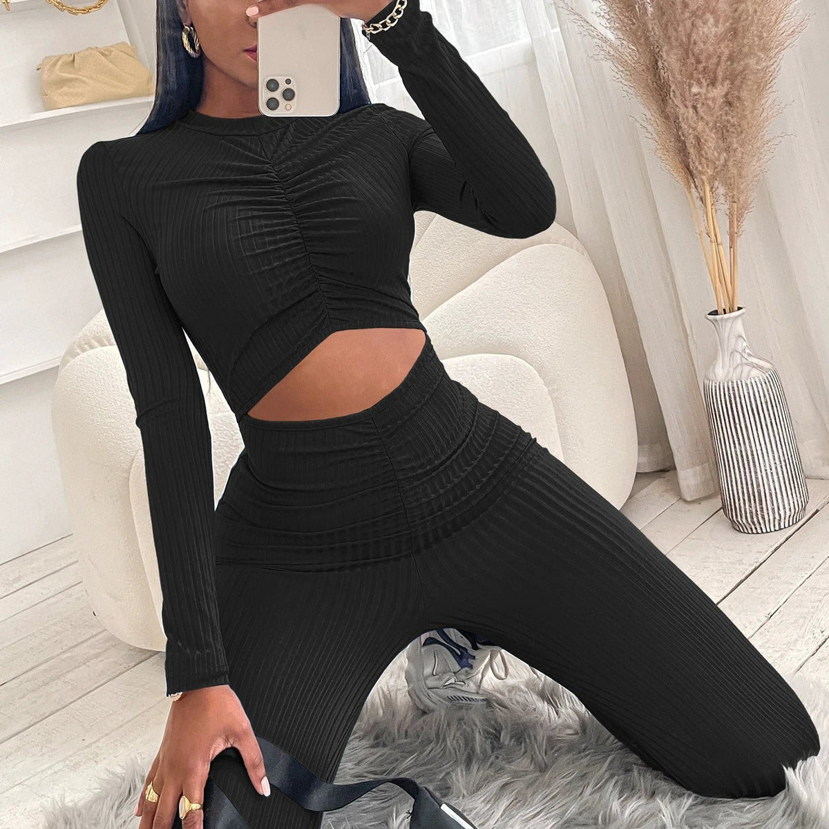 The Ruched Social Long-Sleeve Coordinated Look