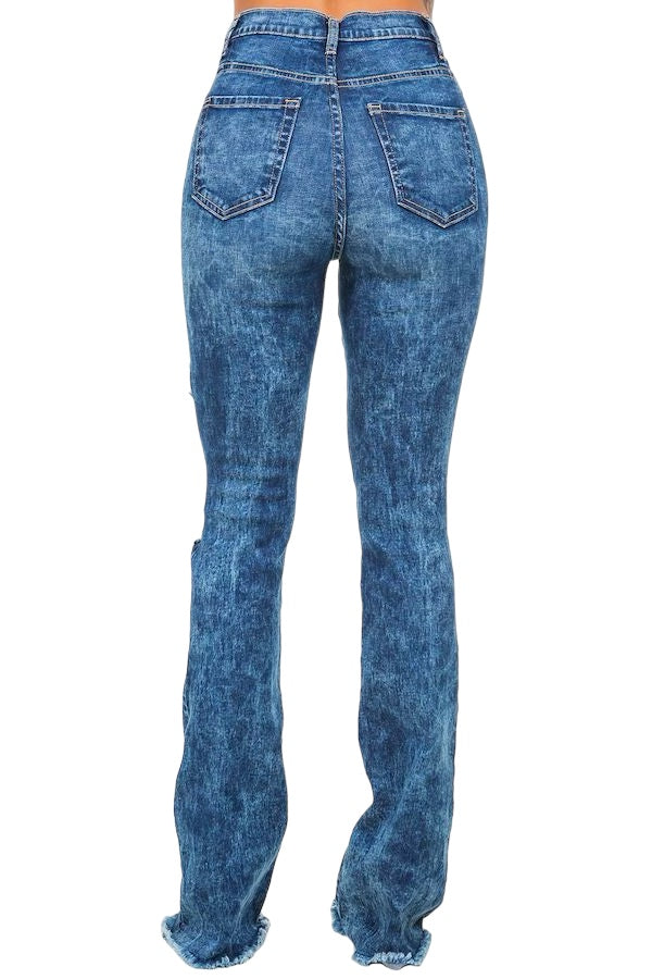 The Frayed Hem Bootcut Jeans