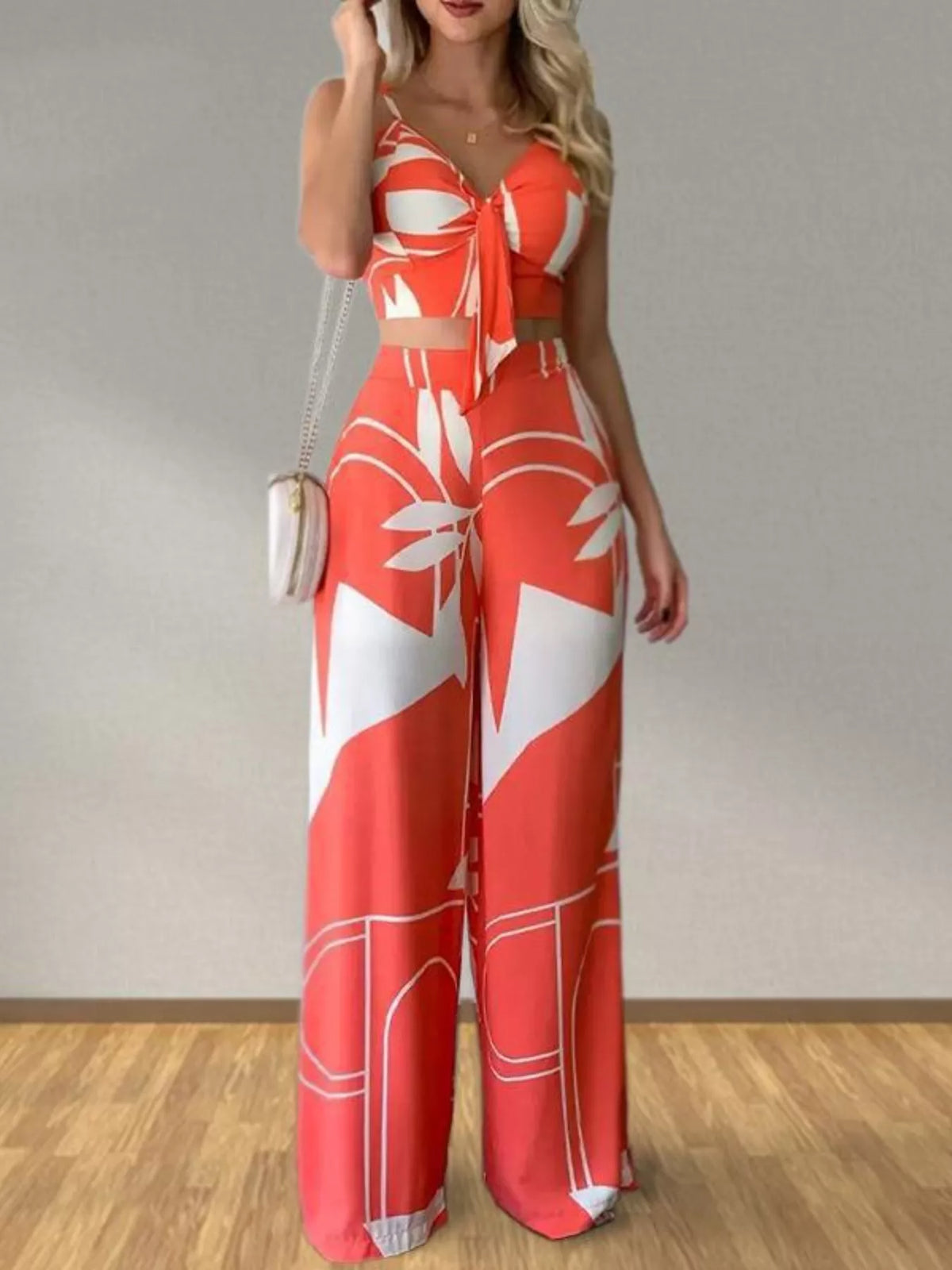 The Tropical Agenda Wide-Leg Pants Set