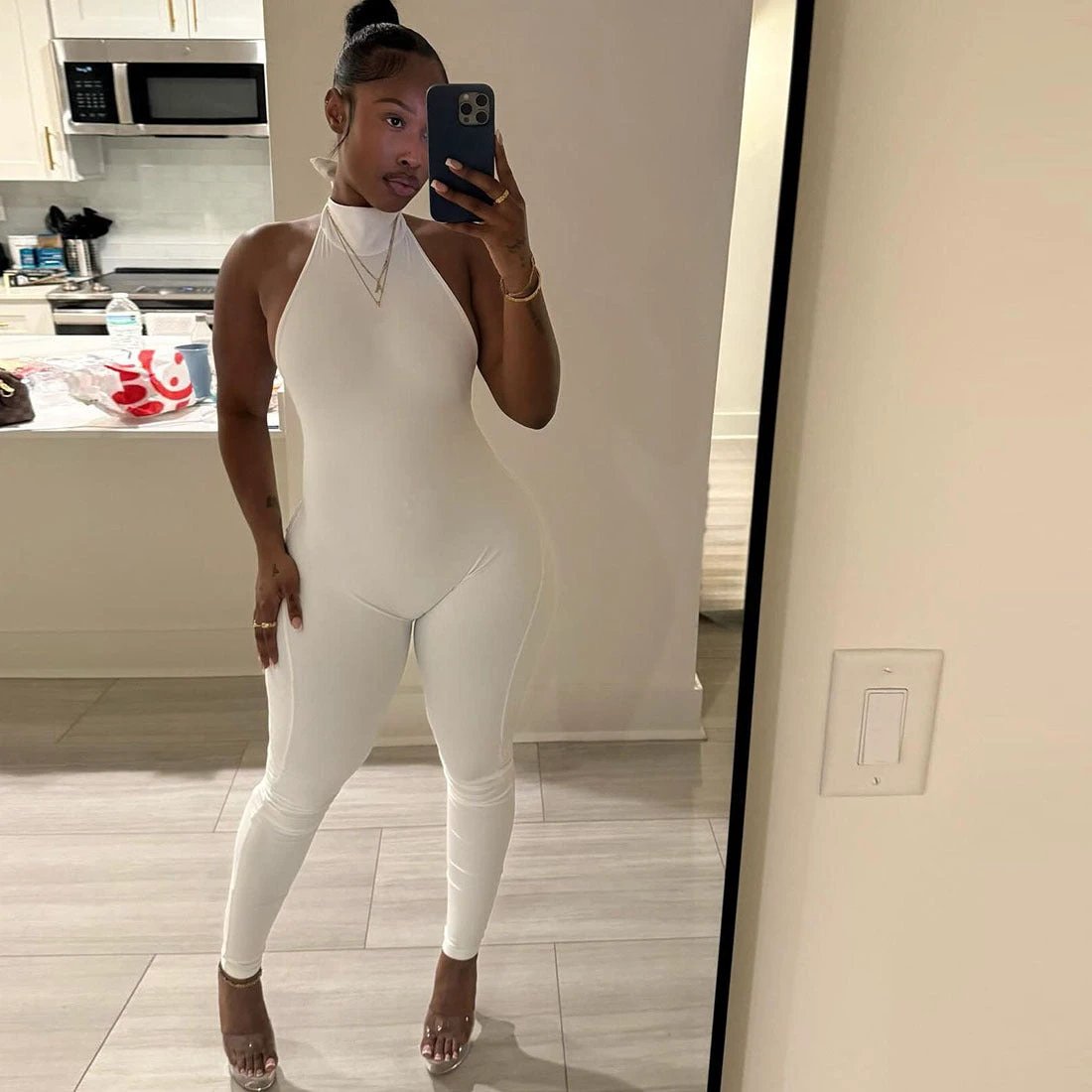 The Bare Affair Backless Halter Jumpsuit