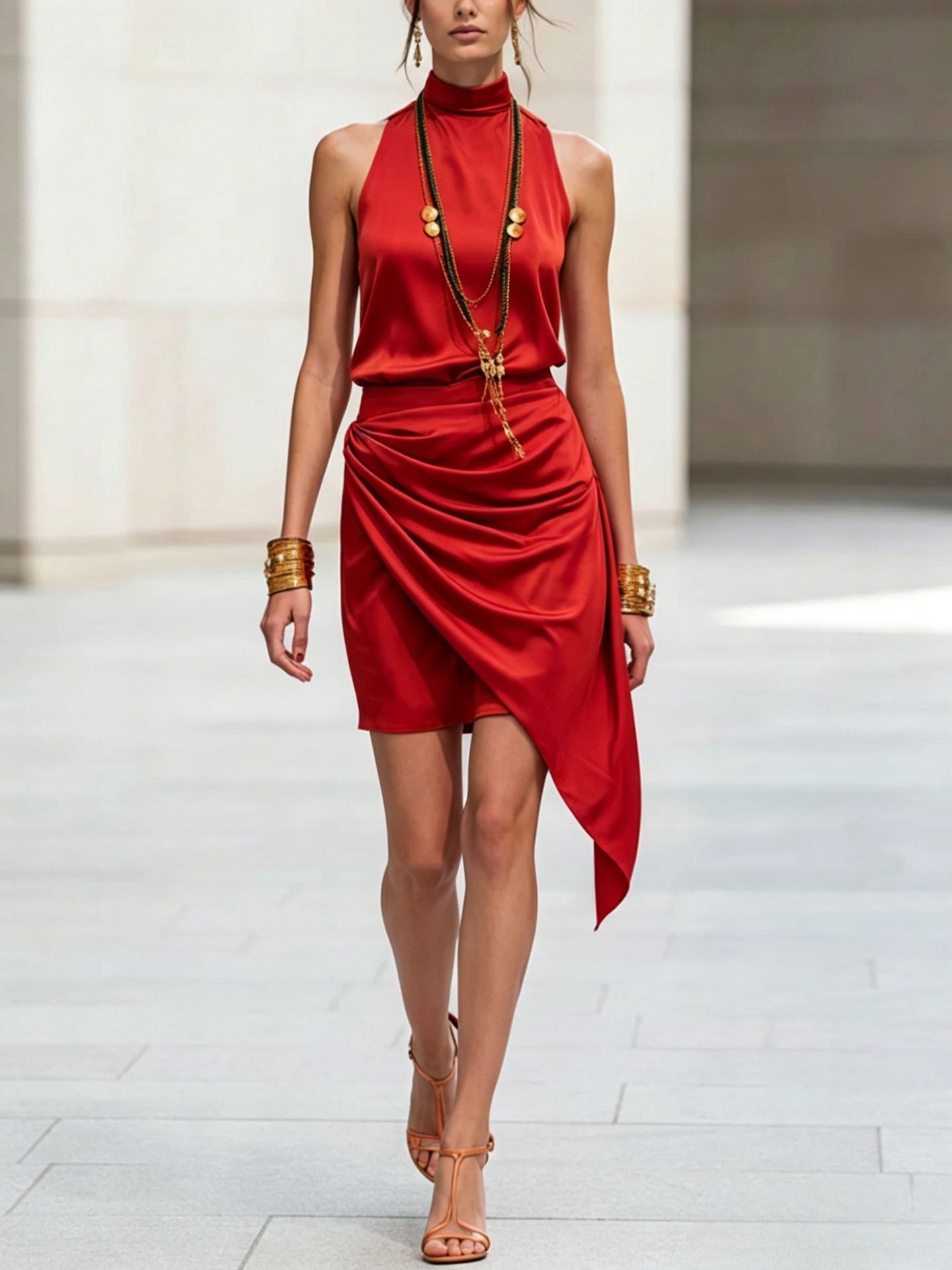 Double-Layer Asymmetrical Hem Mini Skirt | Women's Statement Skirt in 5 Colors