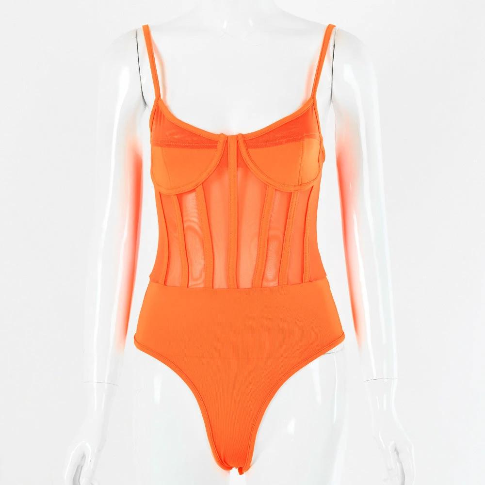 The Muse Affair Mesh Corset-Style Bodysuit