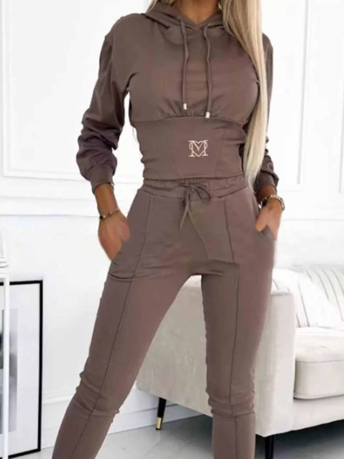 The Off-Duty Agenda Cropped Hoodie & Pants Set