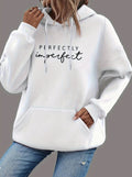 European And American Women's Autumn And Winter Letter Printed Kangaroo Pocket Hoodie