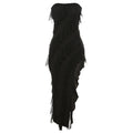 The Cascading Affair Strapless Ruffle Dress