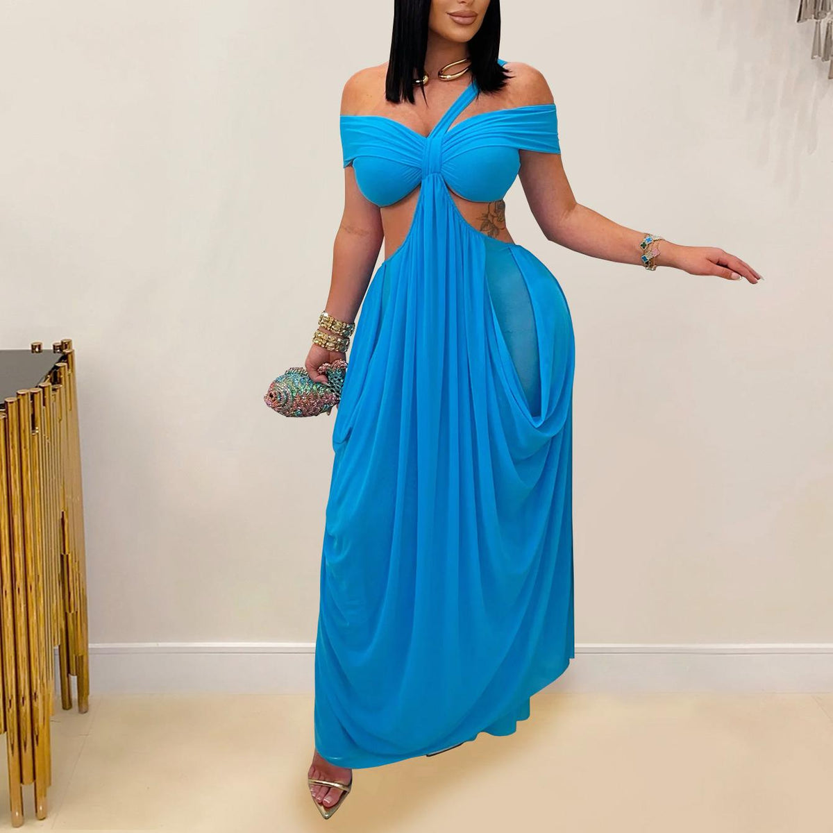 The Sheer Obsession Bandeau Mesh Maxi Dress