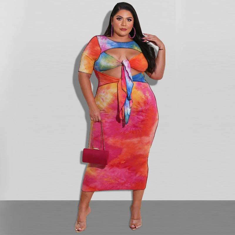 The Sunset Canvas Cutout Midi Dress