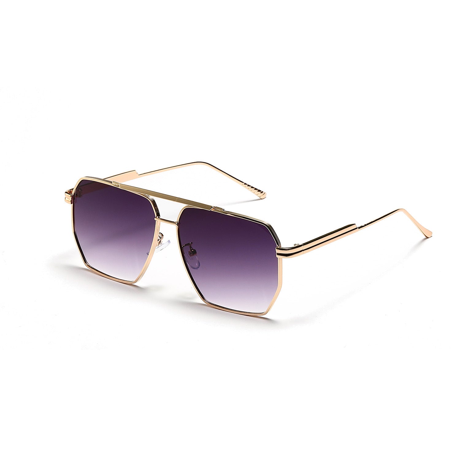 Double Beam Large Frame Sunglasses | Retro UV400 Copper Frame Eyewear