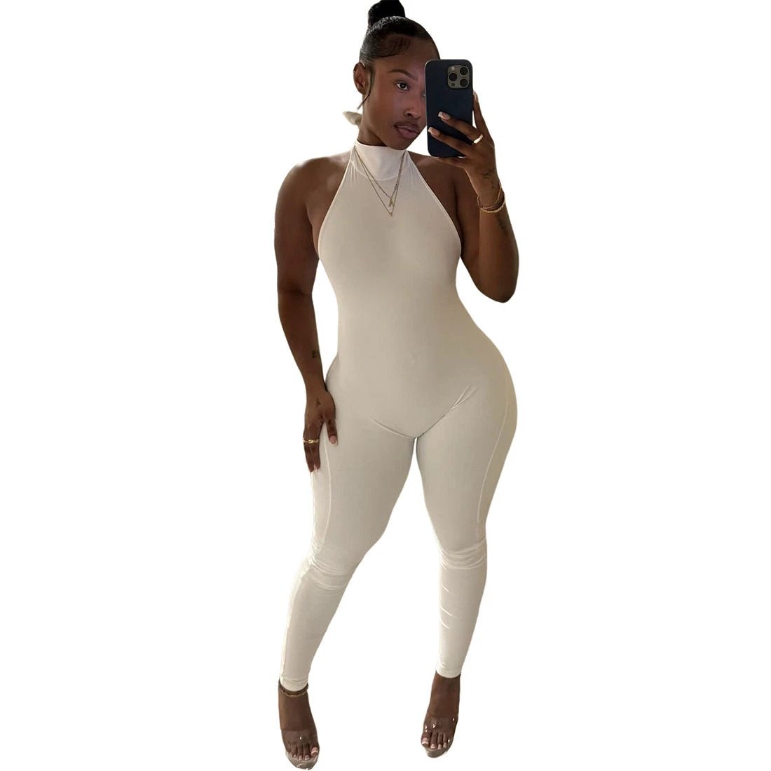 The Bare Affair Backless Halter Jumpsuit