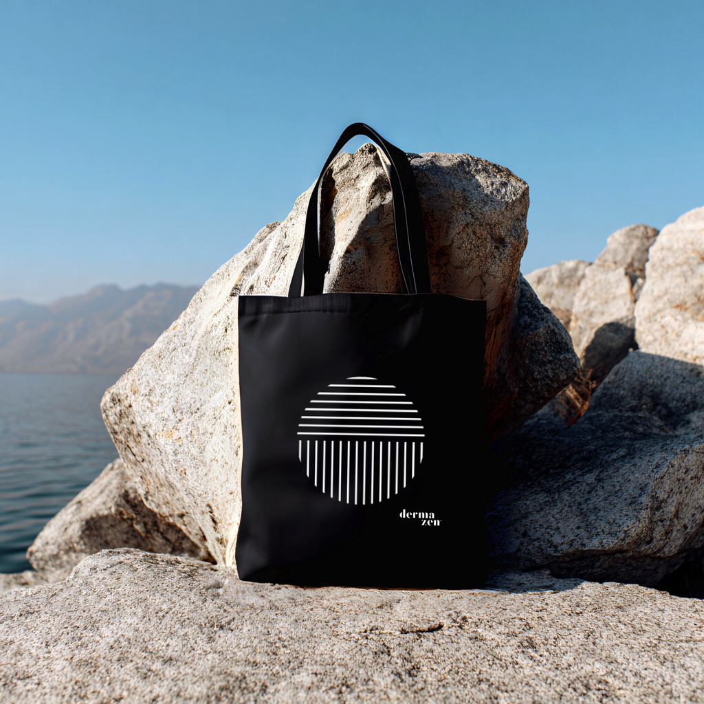 Peaceful AF Black Graphic Tote Bag