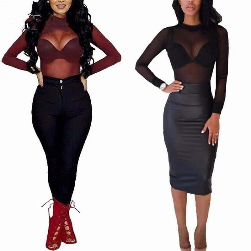 The Sheer Agenda Long-Sleeve Mesh Top