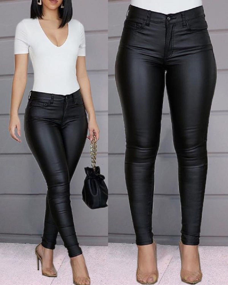 The City Gloss High-Waist PU Skinny Pants