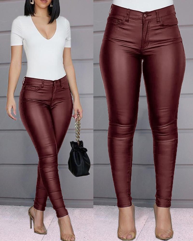 The City Gloss High-Waist PU Skinny Pants