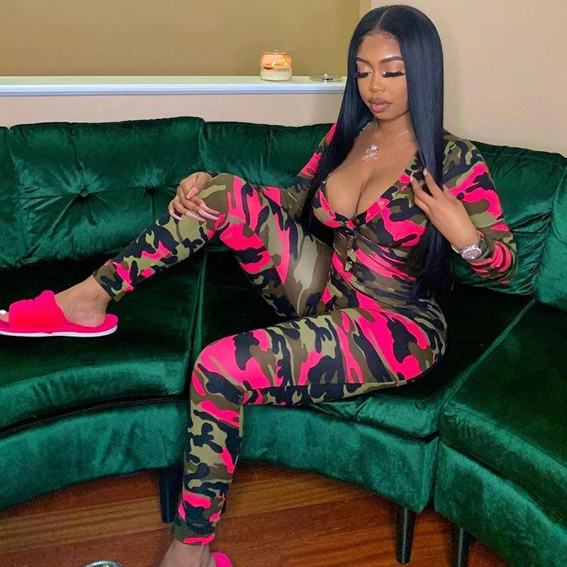 Off-Duty Camo Lounge Jumpsuit