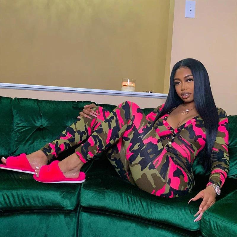 Off-Duty Camo Lounge Jumpsuit