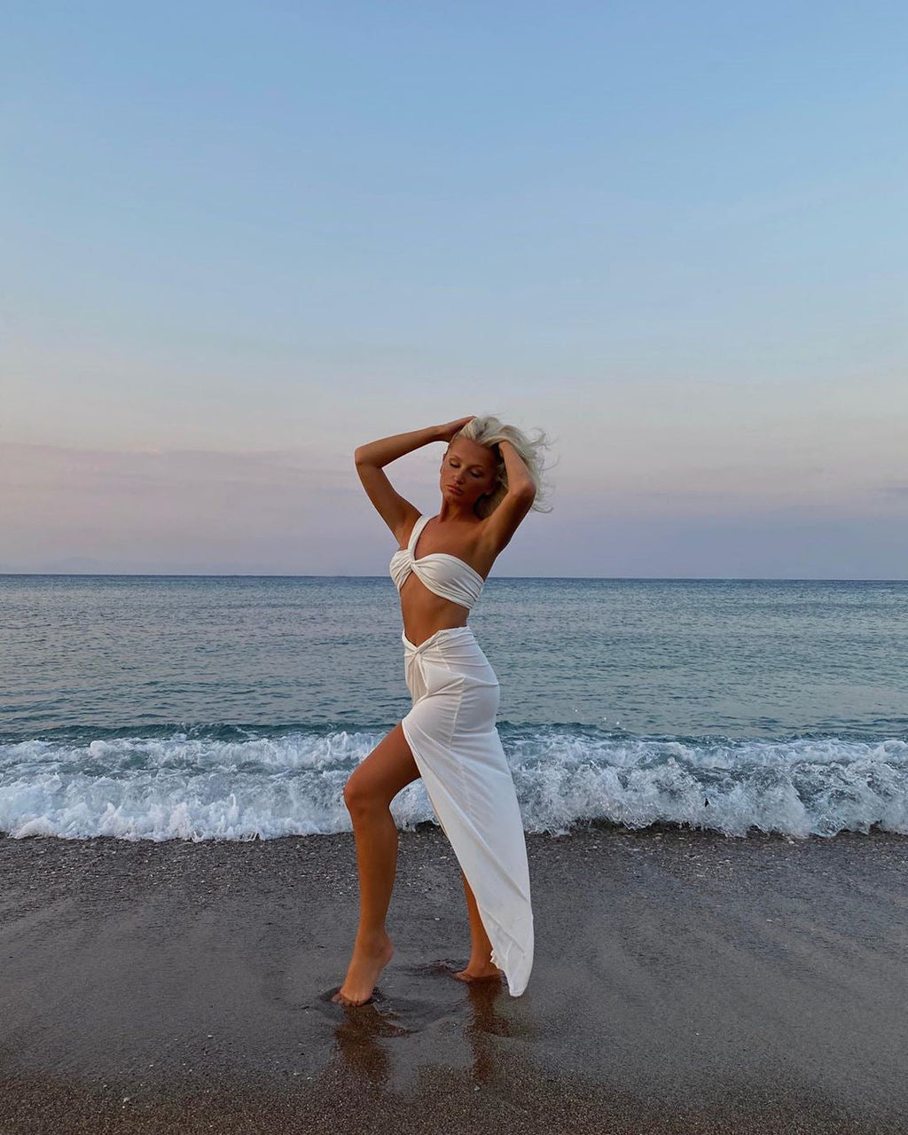 NewAsia The Twist Affair Crop Top & Slit Skirt Set