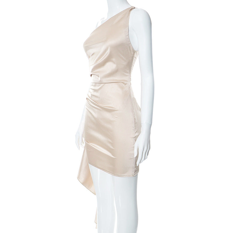 The Evening Enchantress One-Shoulder Draped Mini Dress