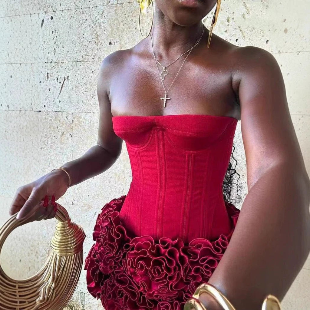 The Ruffle Entrance Top & Mini Skirt Collection