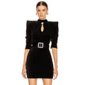 The Noir Authority Keyhole Mini Dress
