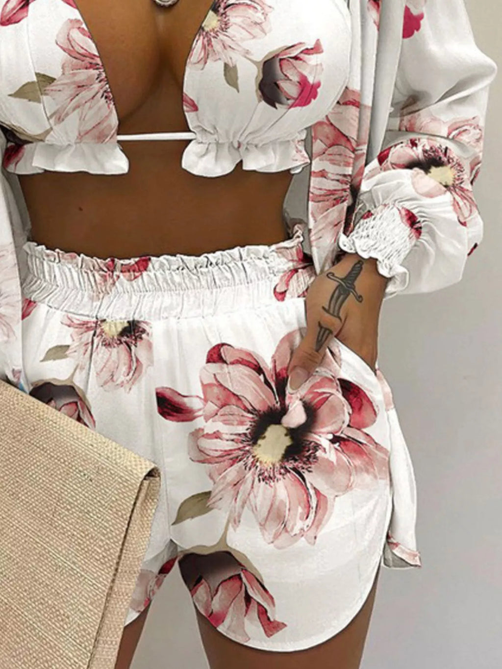 The Bloom Escape Three-Piece Shorts Set