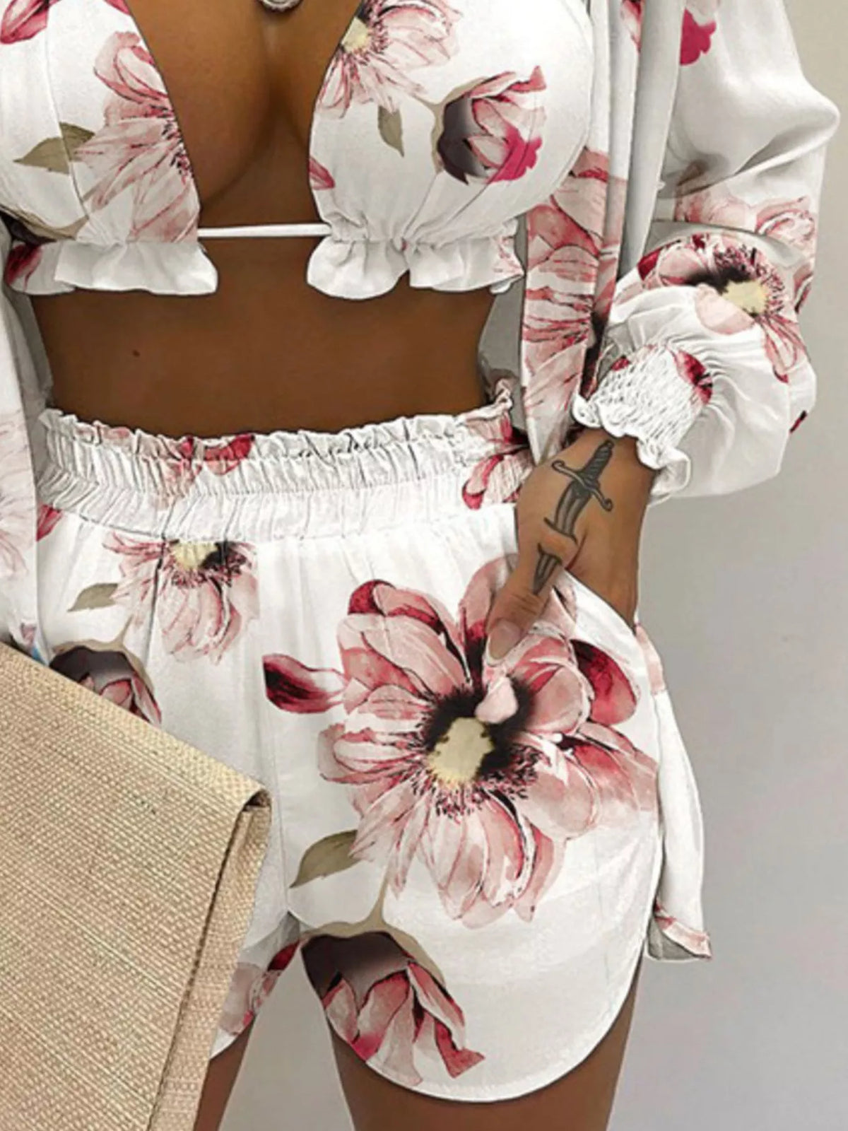 The Bloom Escape Three-Piece Shorts Set