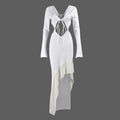 The White Reverie Cutout High-Low Dress