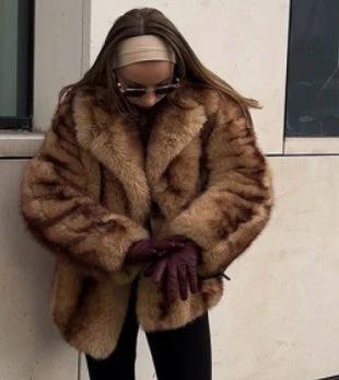 The Uptown Muse Brown Fur-Look Jacket