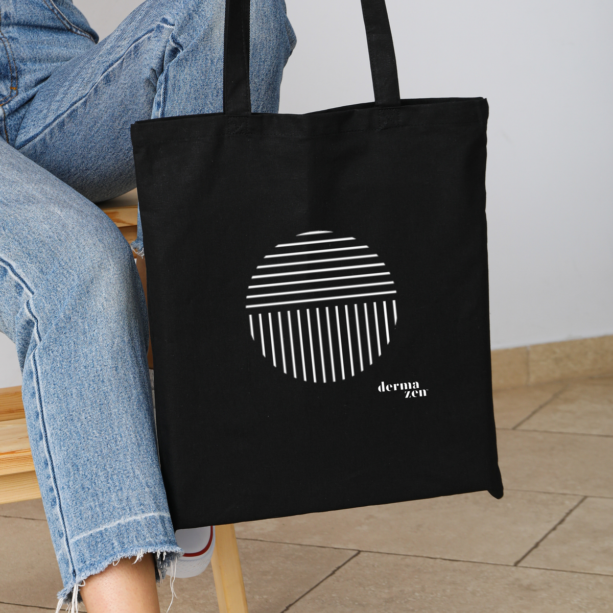 Peaceful AF Black Graphic Tote Bag