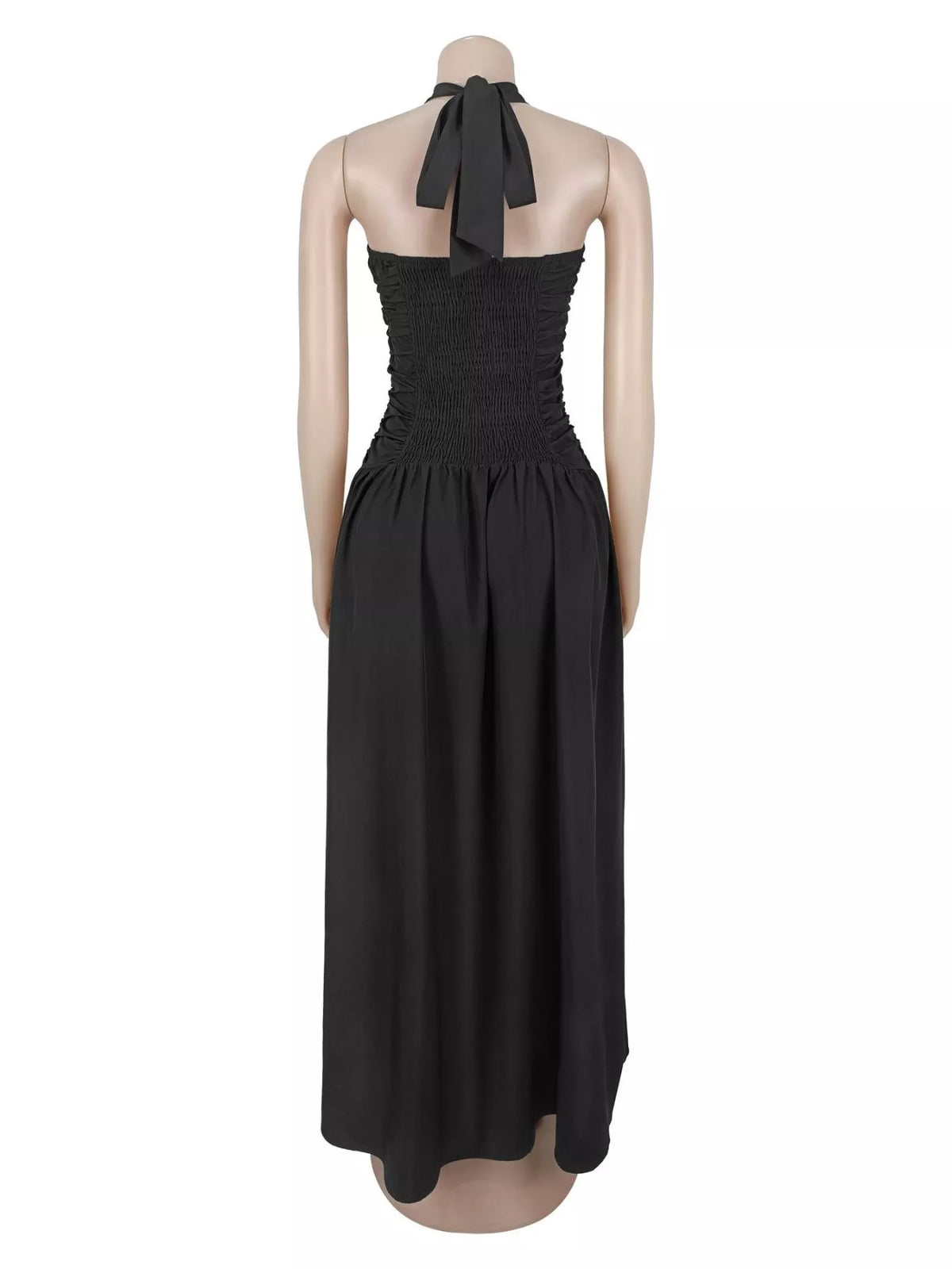 The Evening Muse Halter Cutout Maxi Dress