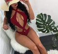 The Crossed Escape Halter Cutout One-Piece Swimsuit