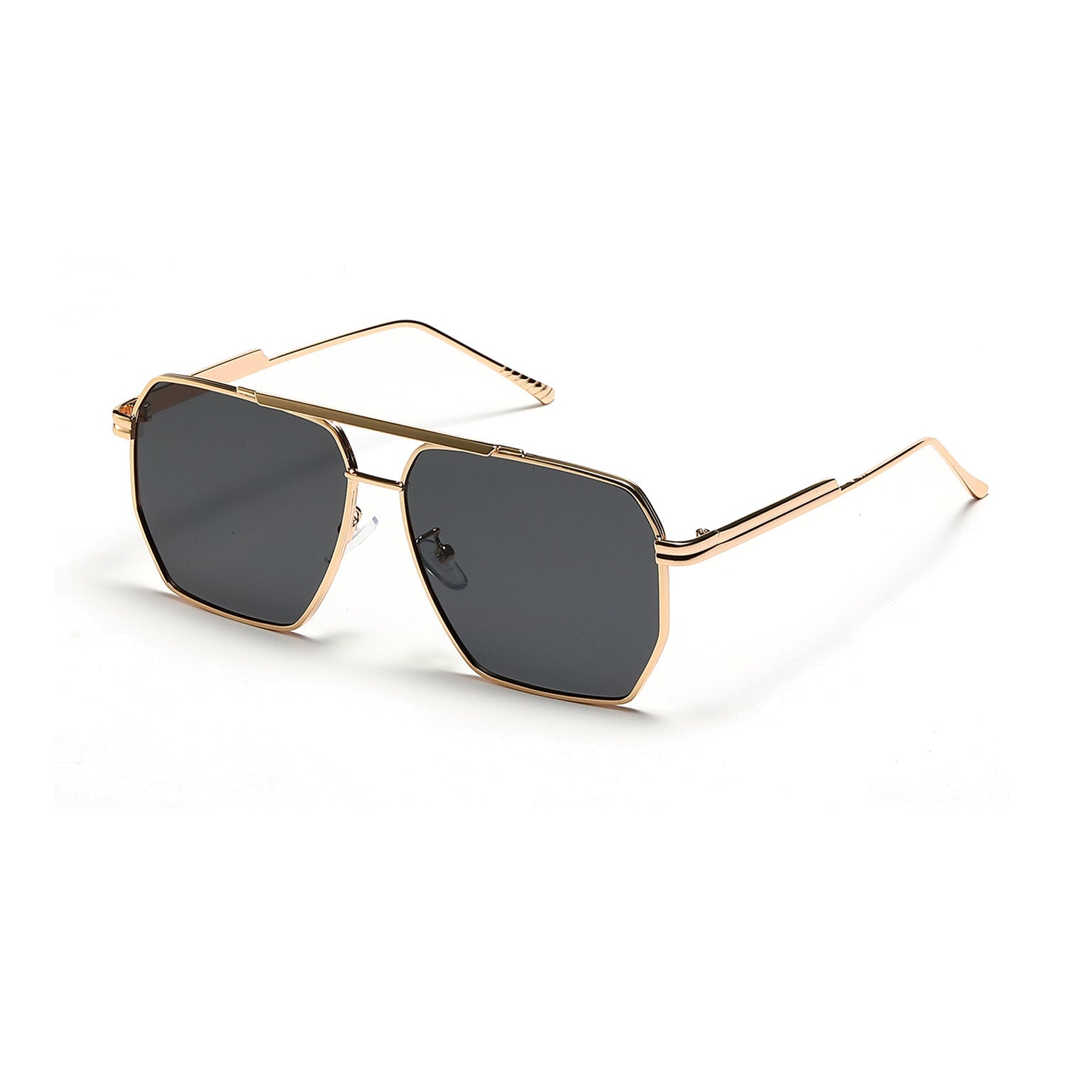 Double Beam Large Frame Sunglasses | Retro UV400 Copper Frame Eyewear