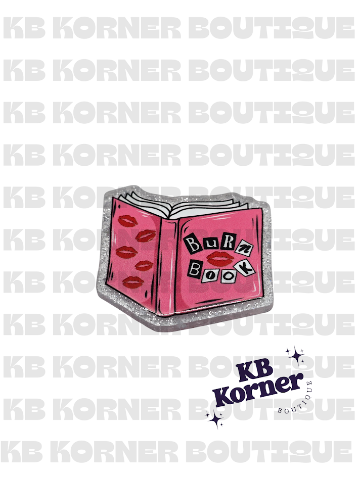 Burn Book Pink Glitter Bag Charm