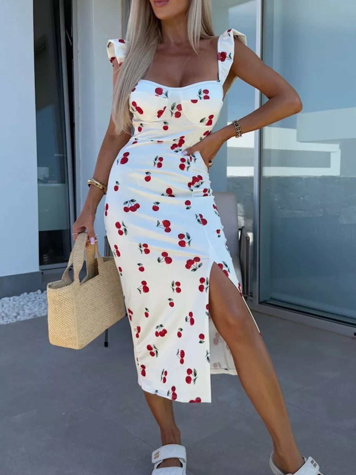 The Sweetheart Rendezvous Slit Midi Dress