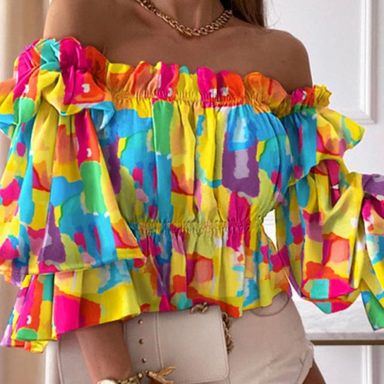 The Garden Social Off-Shoulder Ruffle Blouse