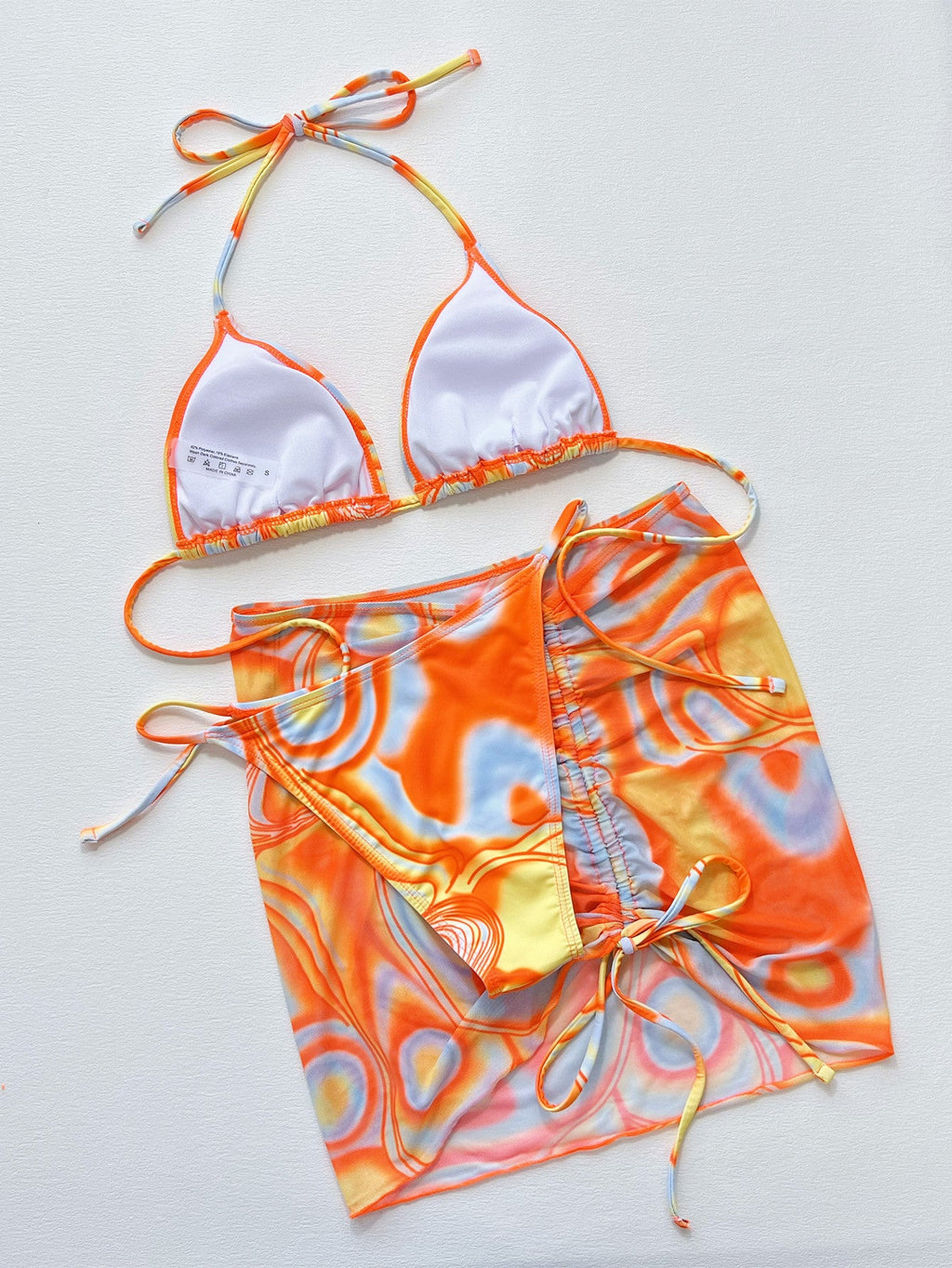 The Rainbow Ruched Drawstring Bikini Set
