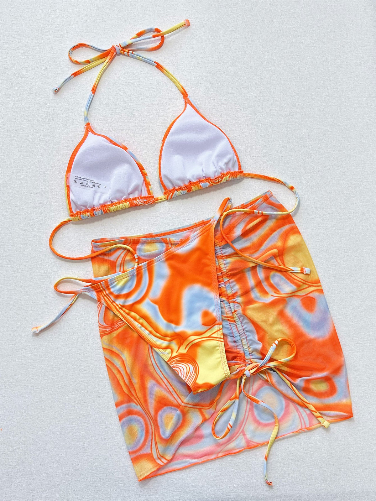 The Rainbow Ruched Drawstring Bikini Set