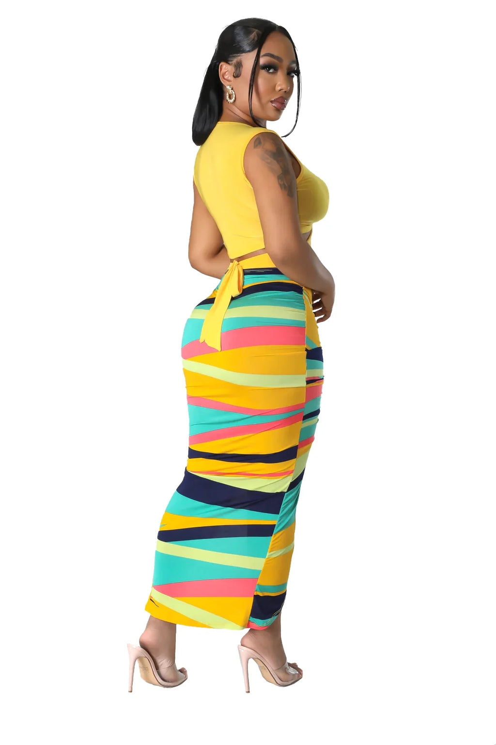 The Sunset Pop Cutout Skirt Set