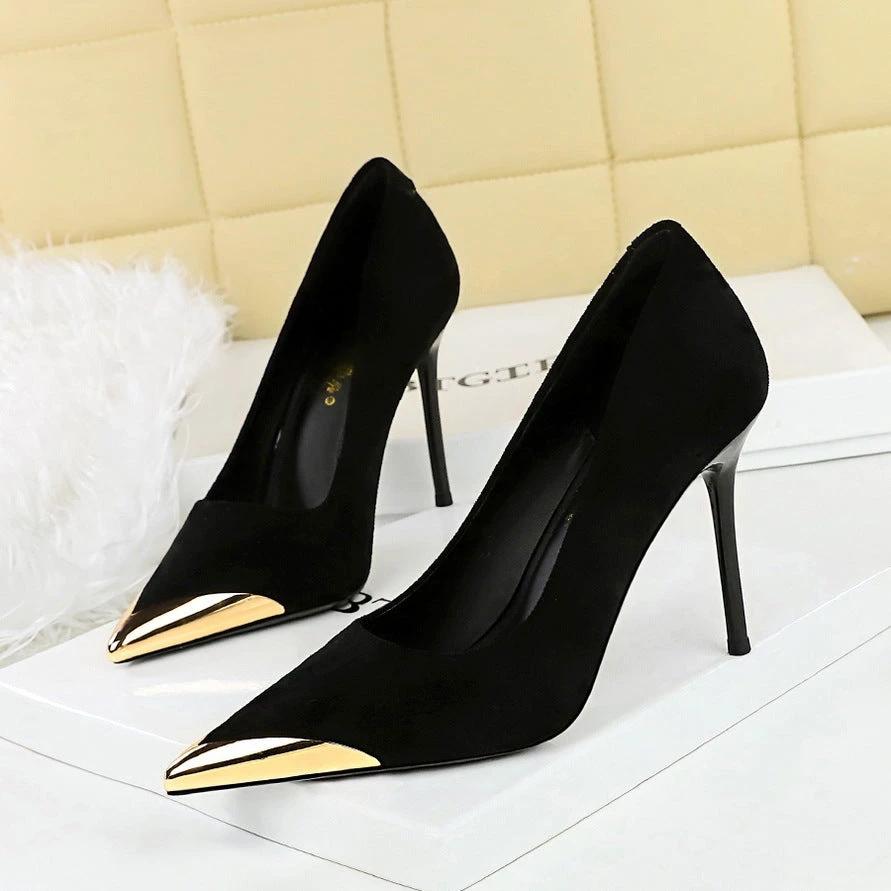The Gilded Agenda Pointed-Toe Stiletto Pumps