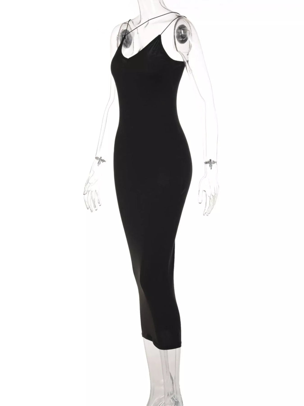 The Afterhours Asymmetric-Strap Midi Dress