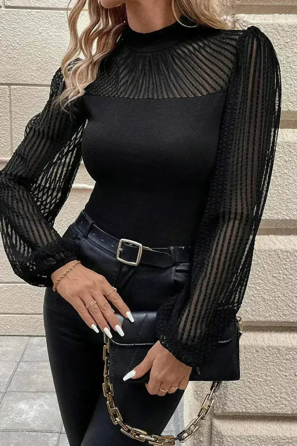The Effortless Chic Mock Neck Blouse