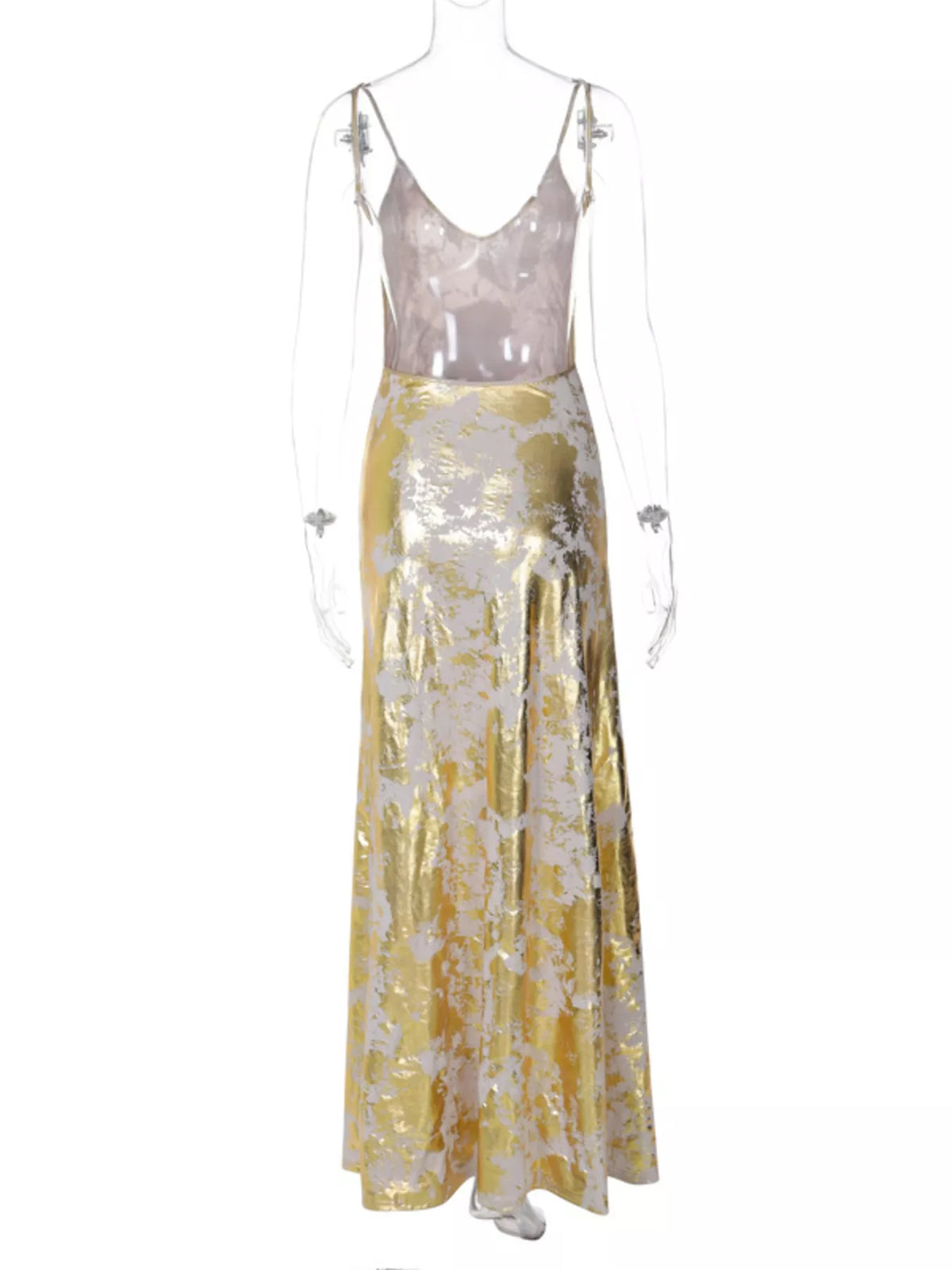The Gilded Hour Backless Maxi Dress