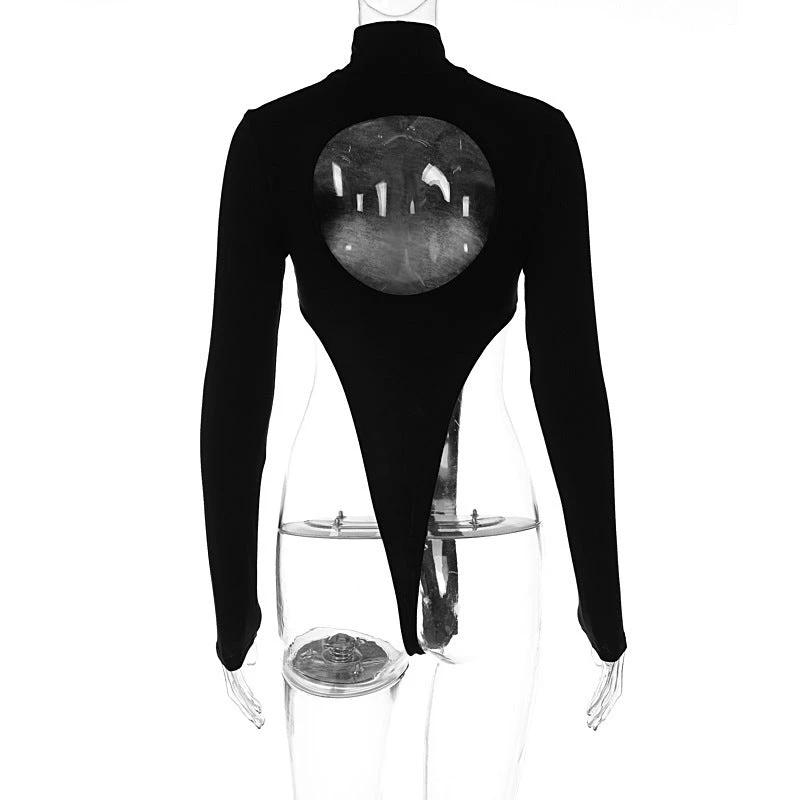 The Noir Agenda High-Cut Long-Sleeve Bodysuit