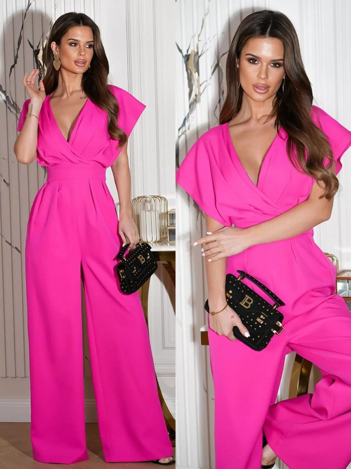 The Grand Social Surplice Wide-Leg Jumpsuit