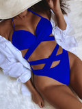 The Crossed Coast Halter Bikini Set