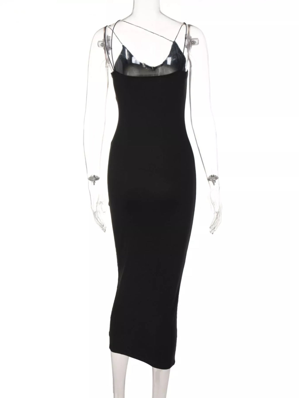 The Afterhours Asymmetric-Strap Midi Dress
