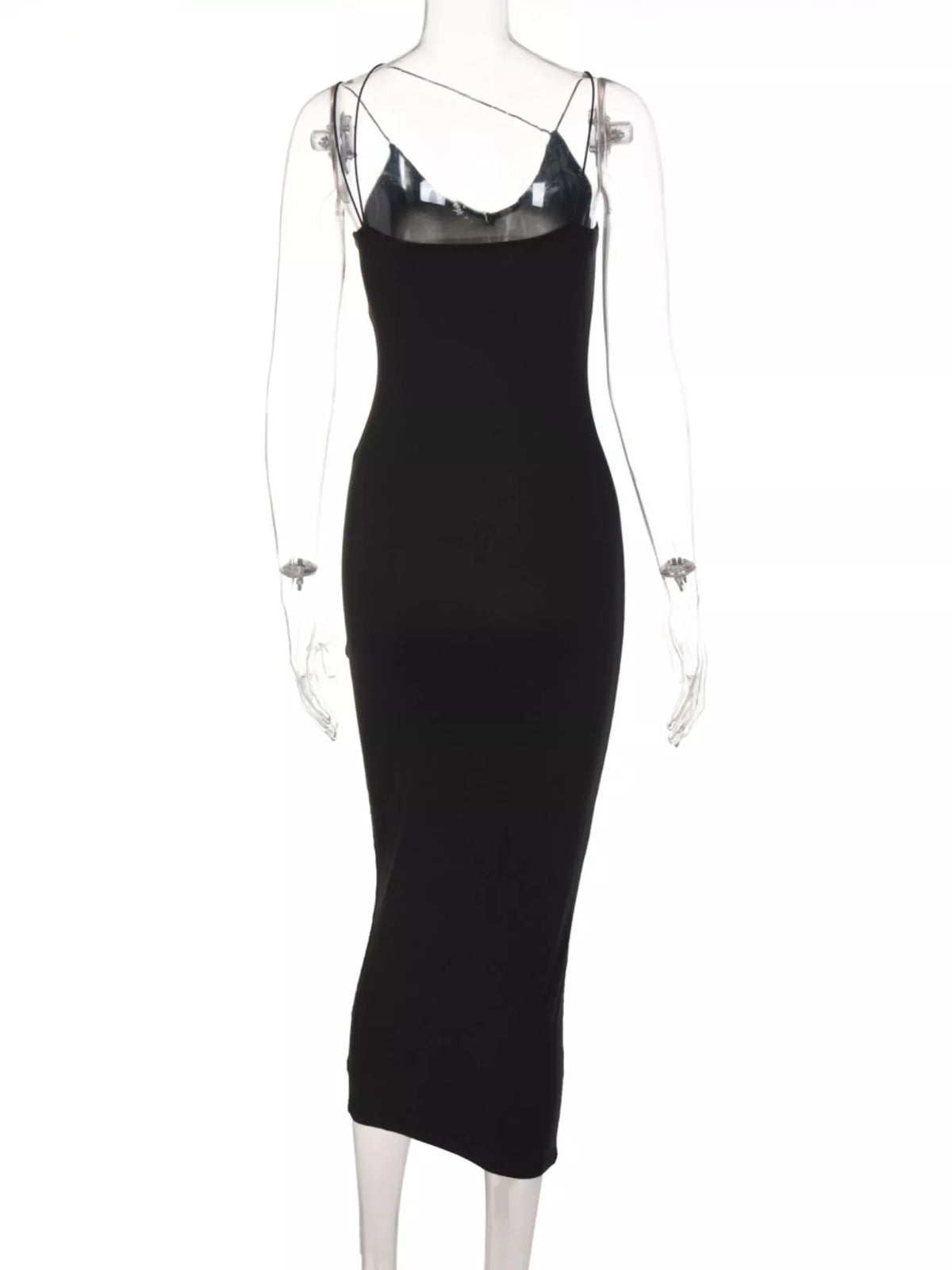 The Afterhours Asymmetric-Strap Midi Dress