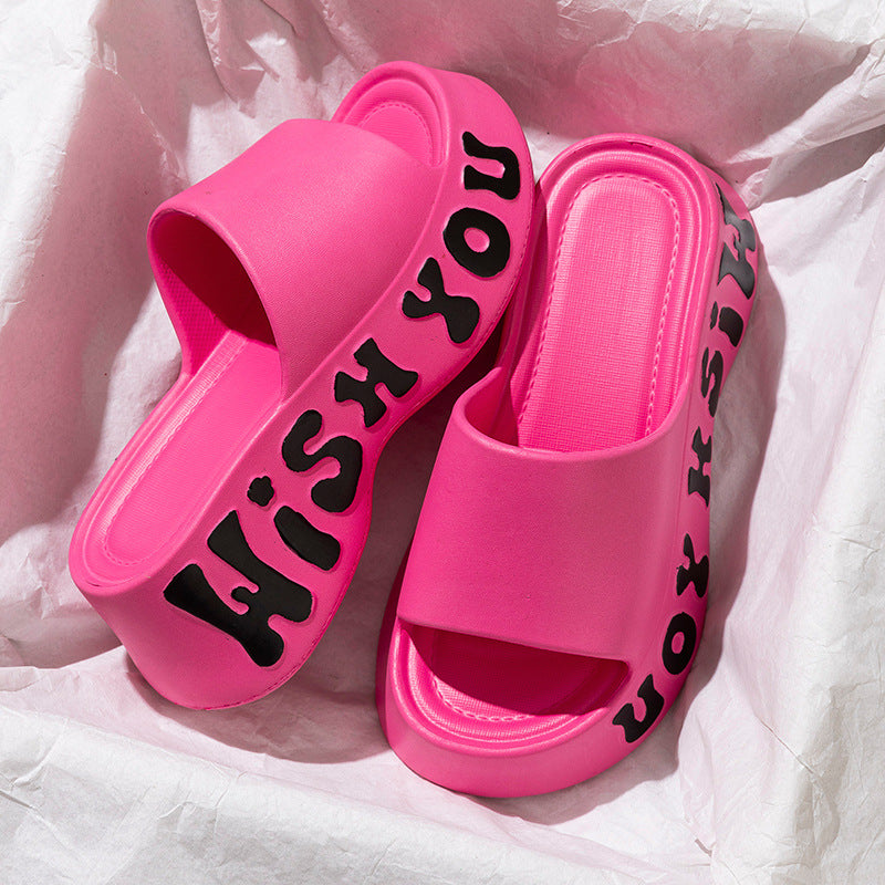 Non-slipHeight-increasing Thick-soled Slippers For Women See size chart under “more details”